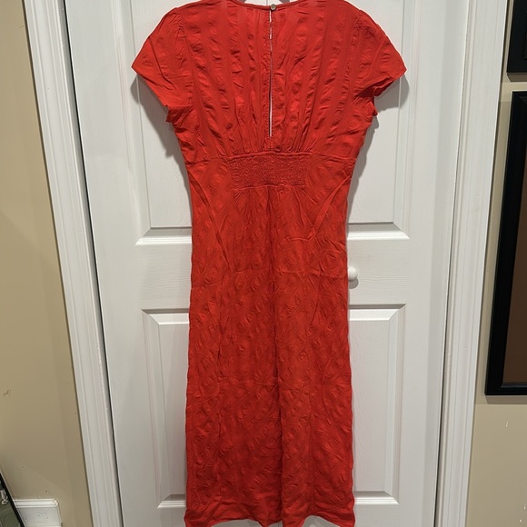 Free People Natalya Solid Midi Dress in Warm Up Red - Picture 7 of 8